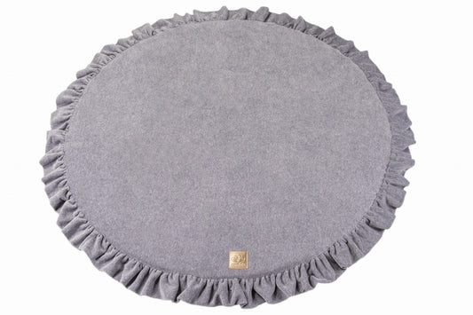 MeowBaby Spielmatte Velvet mit Volant 100cm kreisförmig