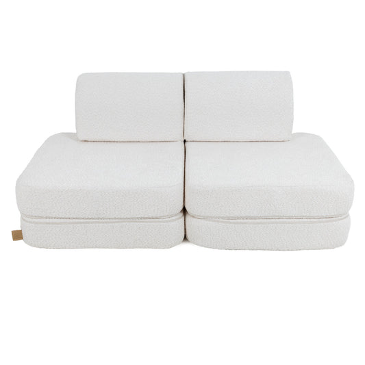 MeowBaby Spielsofa Mini Basic Premium Bouclé - cremé/weiss