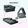 Meowbaby Kindersessel 3‑in‑1 Churros - Faltbare Kindercouch & Spielmatratze - Plüschcord Edition