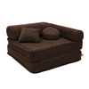 Meowbaby Kindersessel 3‑in‑1 Bearly - Faltbare Kindercouch & Spielmatratze - Soft Teddy Edition