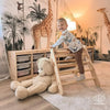 MeowBaby Kletterdreieck mit Rutsche 60x61 cm, Holz