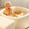 MeowBaby Schaumspielset Bouclé cremé/weiss mit Bällebad, 200 Bälle - eigene Farbauswahl