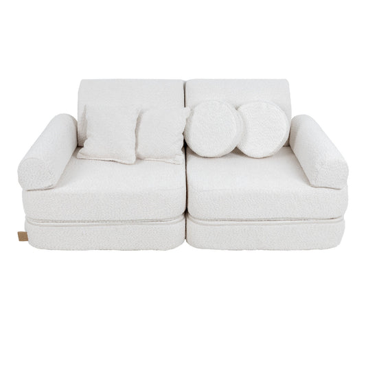 MeowBaby Spielsofa Mini Plus Premium Bouclé - cremé/weiss