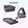 Meowbaby Kindersessel 3‑in‑1 Churros - Faltbare Kindercouch & Spielmatratze - Plüschcord Edition