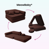 Meowbaby Kindersessel 3‑in‑1 Bearly - Faltbare Kindercouch & Spielmatratze - Soft Teddy Edition