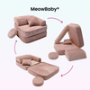 Meowbaby Kindersessel 3‑in‑1 Ästhetik Cord - Faltbare Kindercouch & Spielmatratze - Classic Cord Edition