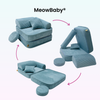 Meowbaby Kindersessel 3‑in‑1 Ästhetik Cord - Faltbare Kindercouch & Spielmatratze - Classic Cord Edition