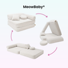 Meowbaby Kindersessel 3‑in‑1 Bearly - Faltbare Kindercouch & Spielmatratze - Soft Teddy Edition