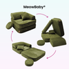 Meowbaby Kindersessel 3‑in‑1 Ästhetik Cord - Faltbare Kindercouch & Spielmatratze - Classic Cord Edition