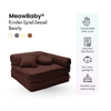 Meowbaby Kindersessel 3‑in‑1 Bearly - Faltbare Kindercouch & Spielmatratze - Soft Teddy Edition