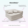 Meowbaby Kindersessel 3‑in‑1 Bearly - Faltbare Kindercouch & Spielmatratze - Soft Teddy Edition