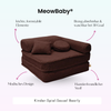 Meowbaby Kindersessel 3‑in‑1 Bearly - Faltbare Kindercouch & Spielmatratze - Soft Teddy Edition