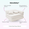 Meowbaby Kindersessel 3‑in‑1 Bearly - Faltbare Kindercouch & Spielmatratze - Soft Teddy Edition