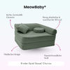 Meowbaby Kindersessel 3‑in‑1 Churros - Faltbare Kindercouch & Spielmatratze - Plüschcord Edition