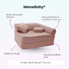 Meowbaby Kindersessel 3‑in‑1 Churros - Faltbare Kindercouch & Spielmatratze - Plüschcord Edition