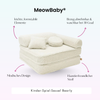 Meowbaby Kindersessel 3‑in‑1 Bearly - Faltbare Kindercouch & Spielmatratze - Soft Teddy Edition