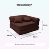 Meowbaby Kindersessel 3‑in‑1 Bearly - Faltbare Kindercouch & Spielmatratze - Soft Teddy Edition
