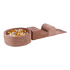 MeowBaby Schaumspielset Velvet mit Bällebad, 200 Bälle - eigene Farbauswahl