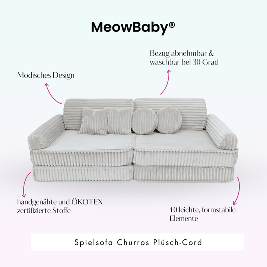 MeowBaby Spielsofa Churros - Plüschcord Edition