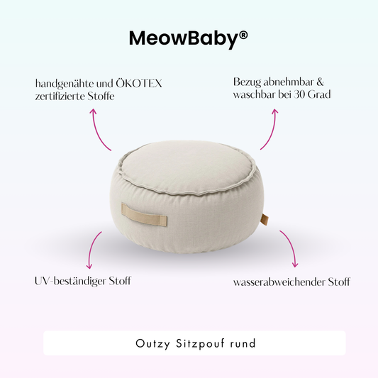 MeowBaby Outzy Sitzpouf für Kinder rund - Outdoor Living Edition
