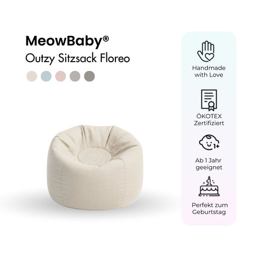 MeowBaby Outdoor Kinder-Sitzsack Outzy Floreo - Outdoor Living Edition