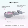 MeowBaby Schaumspielset Velvet mit Bällebad, 200 Bälle - eigene Farbauswahl