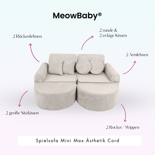 MeowBaby Spielsofa Ästhetik Cord Mini Max - Classic Cord Edition