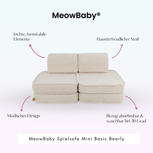 MeowBaby Spielsofa Mini Basic Bearly - Soft Teddy Edition