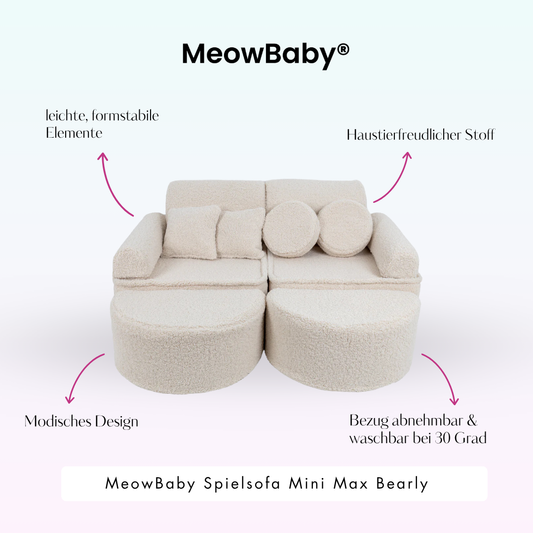 MeowBaby Spielsofa Mini Max Bearly - Soft Teddy Edition