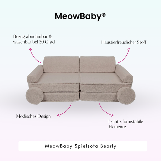 MeowBaby Spielsofa Bearly - Soft Teddy Edition