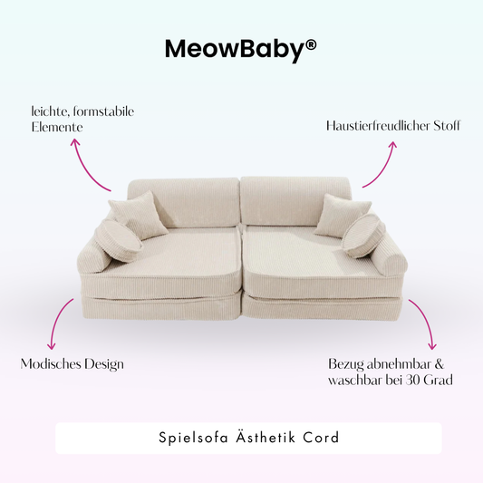 MeowBaby Spielsofa Ästhetik Cord - Classic Cord Edition