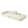 Meowbaby Kindersessel 3‑in‑1 Bearly - Faltbare Kindercouch & Spielmatratze - Soft Teddy Edition