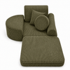 MeowBaby Kindersessel 3-in-1 Max Ästhetik Cord - faltbare Kindercouch & Spielmatratze - Classic Cord Edition
