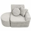 MeowBaby Kindersessel 3-in-1 Max Ästhetik Cord - faltbare Kindercouch & Spielmatratze - Classic Cord Edition
