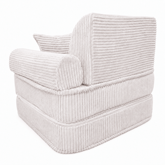 MeowBaby Kindersessel 3-in-1 Max Ästhetik Cord - faltbare Kindercouch & Spielmatratze - Classic Cord Edition