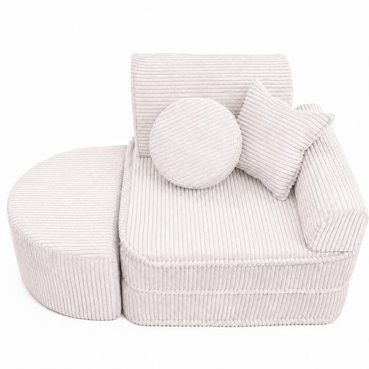 MeowBaby Kindersessel 3-in-1 Max Ästhetik Cord - faltbare Kindercouch & Spielmatratze - Classic Cord Edition