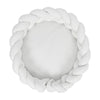 MeowBaby Babynestchen mit geflochtener Bettschlange Bouclé, rund - creme/weiß