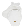 MeowBaby Einschlagdecke mit Teddyohren Bouclé - creme/weiß