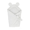 MeowBaby Einschlagdecke zum Schlafen und Kuscheln Bouclé - creme/weiß